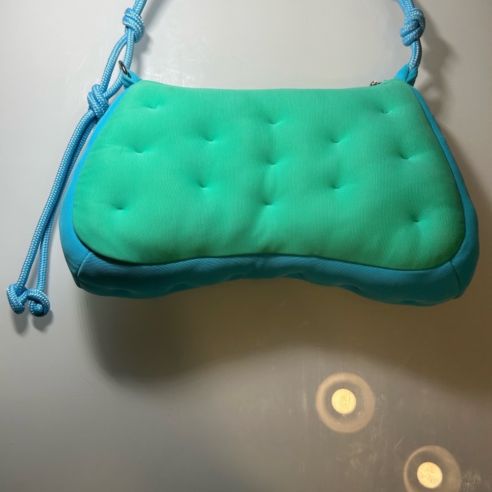 Teal & Aqua Knotted-Handle Shoulder Bag